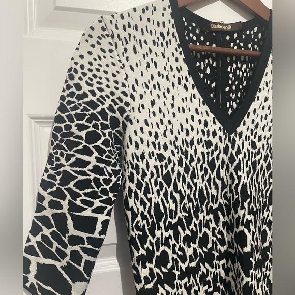 Roberto Cavalli dress SIZE S.Tent Dress
Black.Three-Quarter Sleeve with V-Neck. - Picture 5 of 16